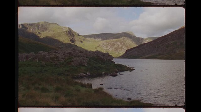 Mountain Lake Snowdonia Wales Dramatic Light Leak 16mm Kodak Film