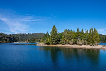 Fototapeta premium Landscape of Nahuel Huapi Lake from Isla Victoria (Victoria Island) - Neuquén, Argentina