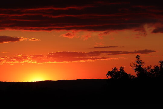 sunset in the mountains