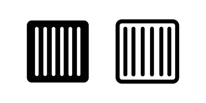 Barcode or parallel lines icon in glyph and outline style, representing data, security, or product identification.