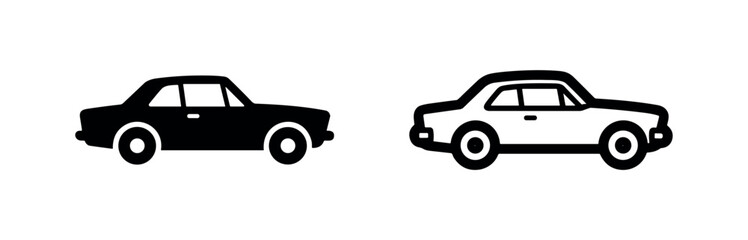 Obraz premium Classic car icon, vintage automobile, retro vehicle symbol.
