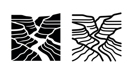Stylized Canyon or River Valley Icon © liubomir118809