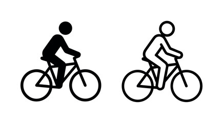 Obraz premium Person Riding a Bicycle Icon Set Representing Cycling, Sport, and Urban Transportation