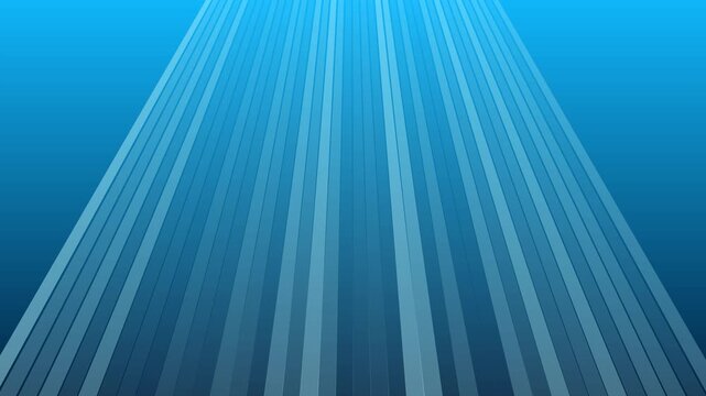 Abstract blue motion animation 4k background, with glowing vertical, light lines and, speed effect