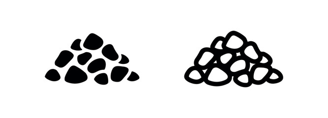Pile of Rocks - Stone Pile and Natural Element Icons © liubomir118809