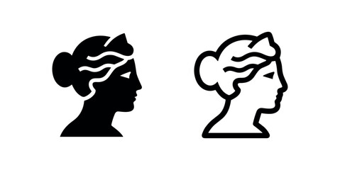 Profile portrait icon of a woman's head © liubomir118809