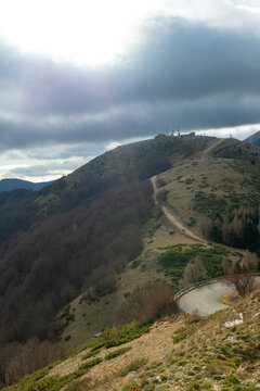 Scenic panoramic view of Cinquemiglia highland plain in Apennines mountains