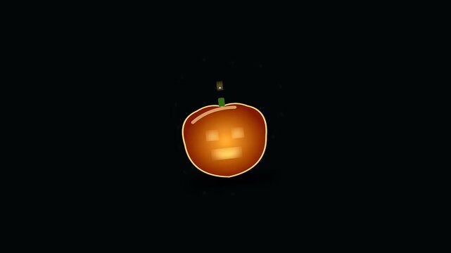 Glowing jack o lantern pumpkins float amidst an autumn festival atmosphere while promoting wildfire prevention in this digital illustration showing three orange glowing festive fruit