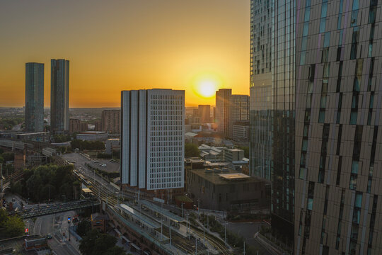 sunset city views