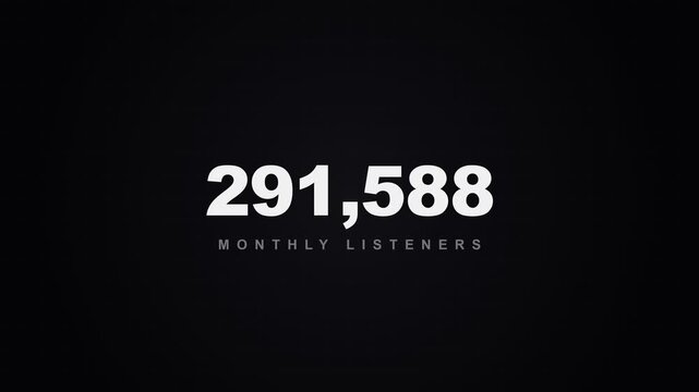 Spotify Monthly Listeners Counter Music Stream Milestone Animation