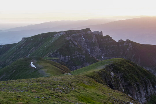 sunset in the mountains, Omu Peak, Bucegi Mountains, Romania 