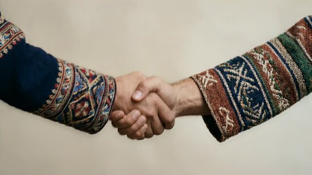 Close-up of two hands clasped together