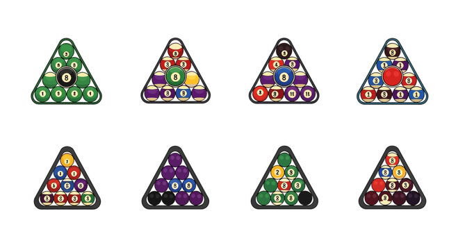 Set of Billiard Ball Racks in Triangular Formation