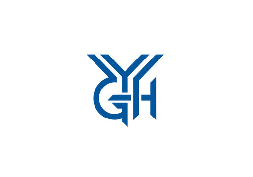 Modern abstract blue interlocking letters monogram logo design