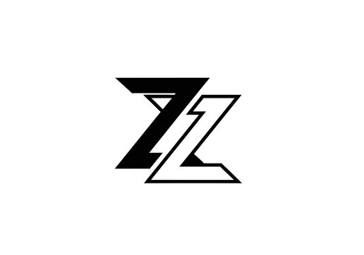 Modern black and white monogram logo with double Z letters