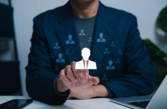 Human resource recruitment and talent selection concept. candidate profile, digital employee network, hiring process, workforce management, leadership search, HR analytics, business team development