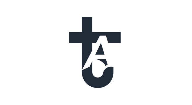 Minimalist monogram logo featuring letters T A and C