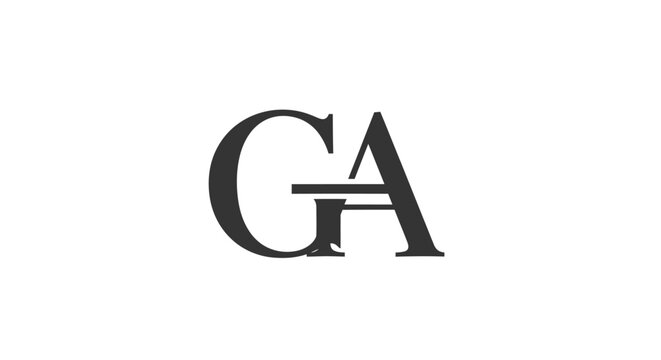 Minimalist monogram logo with intertwined letters G and A