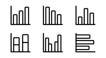 Obraz premium Bar Chart Icons, Data Visualization Graphics, Business Analytics Symbols, Financial Reporting Elements