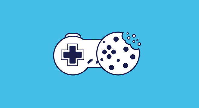 Controller and cookie mascot logo.