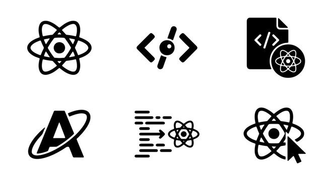 React Icons Set, Web Development Symbols, JavaScript Framework Graphics