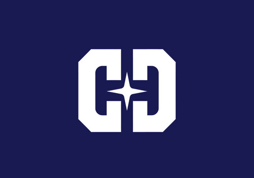 Modern white GD monogram logo with central star icon