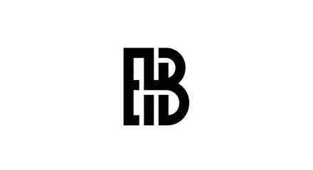 Heavy black blocky letter B monogram logo icon design. © Asri