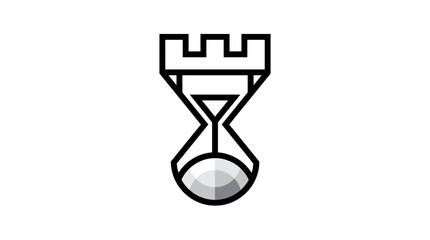 Hourglass and castle tower time management logo. © Asri