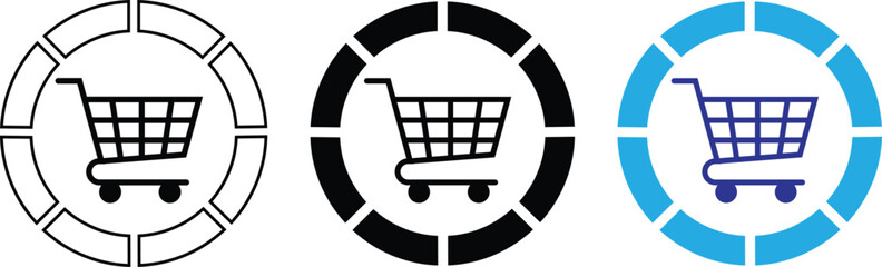 Shopping cart symbol vector icon set for ecommerce and online shopping © Hassaan