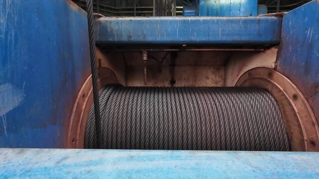 Inside the drawworks of oil drilling rig