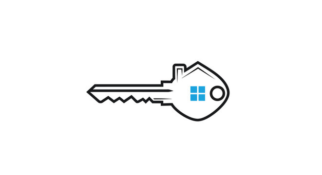 House key logo for real estate and locksmith.