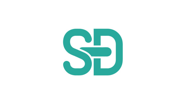 Interlocking teal letters S and D professional monogram logo.