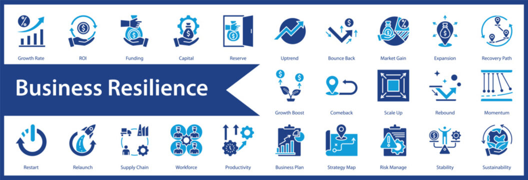 Business Resilience web icon set and collection