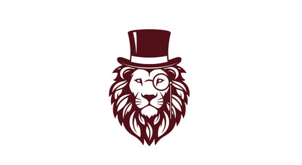 Dapper lion mascot with hat and monocle. © Tamyisgank