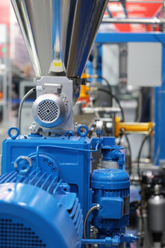 motor and hopper of plastic extruder machine