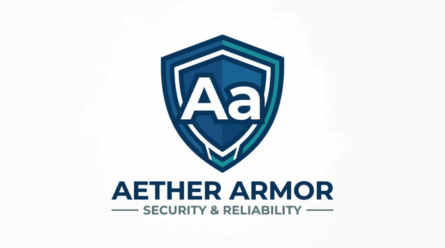 Aether Armor Security Logo Design.