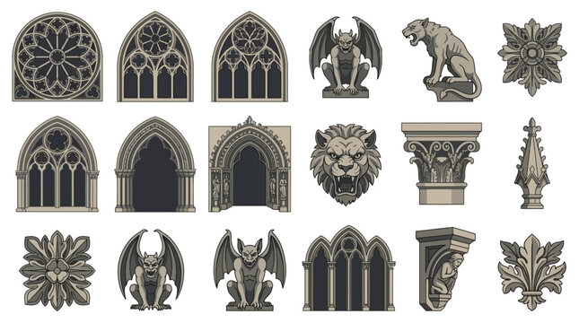 Gothic Architectural Ornate Details.