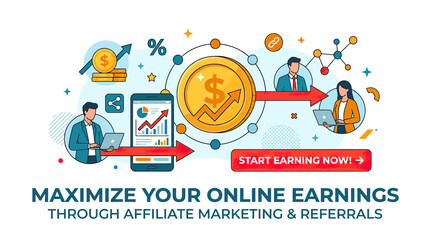 Fototapeta premium Affiliate Marketing Online Earnings - Maximize Income Through Referrals