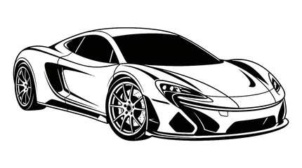 Naklejka premium Modern supercar vector with aerodynamic profile and sleek design