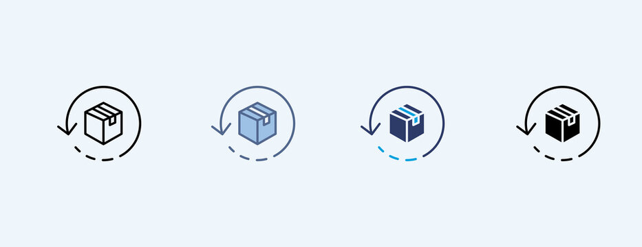 Reverse Logistics Multiple Icon Illustration Vector
