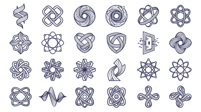Collection of various abstract shapes icons.