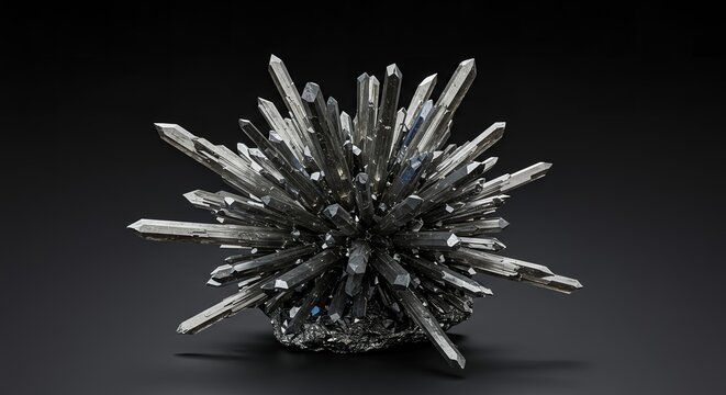 Stibnite antimony crystal spiky