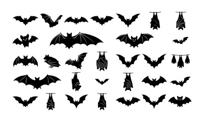 Fototapeta premium Halloween bats silhouettes for spooky decorations and party themes