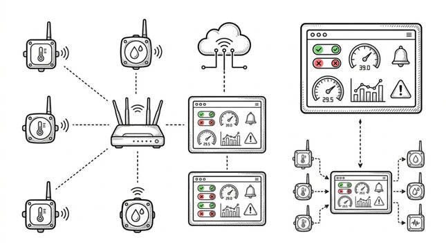 Network Connection Internet Technology Diagram.