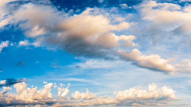 panoramic view of clouds in blue sky