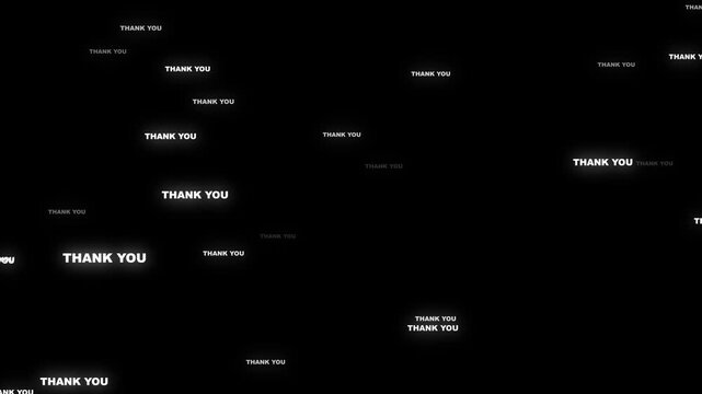 Animated Thank You Messages on Black Background, Grateful Expressions, Appreciation Text Overlay gratitude