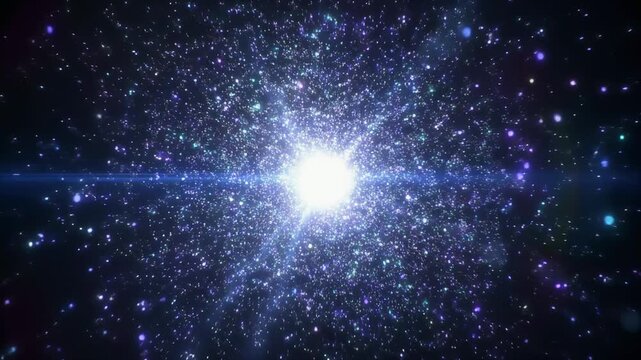 Blue Energy Particle Starburst Explosion 4K Generative AI
