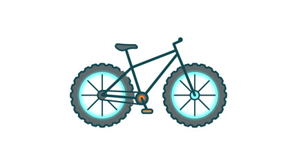 Fototapeta premium A stylized flat vector illustration of a mountain bike with thick tires.