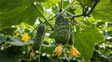 Fototapeta premium Green Cucumber Plant Texture