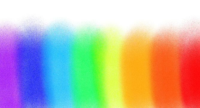 Rainbow airbrush spray paint texture element isolated on transparent background